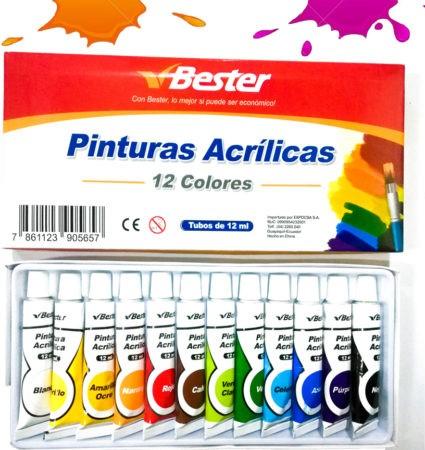R0536- PINTURA ACRILICA BESTER 12 TUBOS R0536- PINTURA ACRILICA BESTER 12 TUBOS